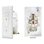 RV Designer Self Contained White Dual Outlet w/Cover-Plate