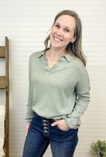 Staccato Nadia Polo Sweater - Sage