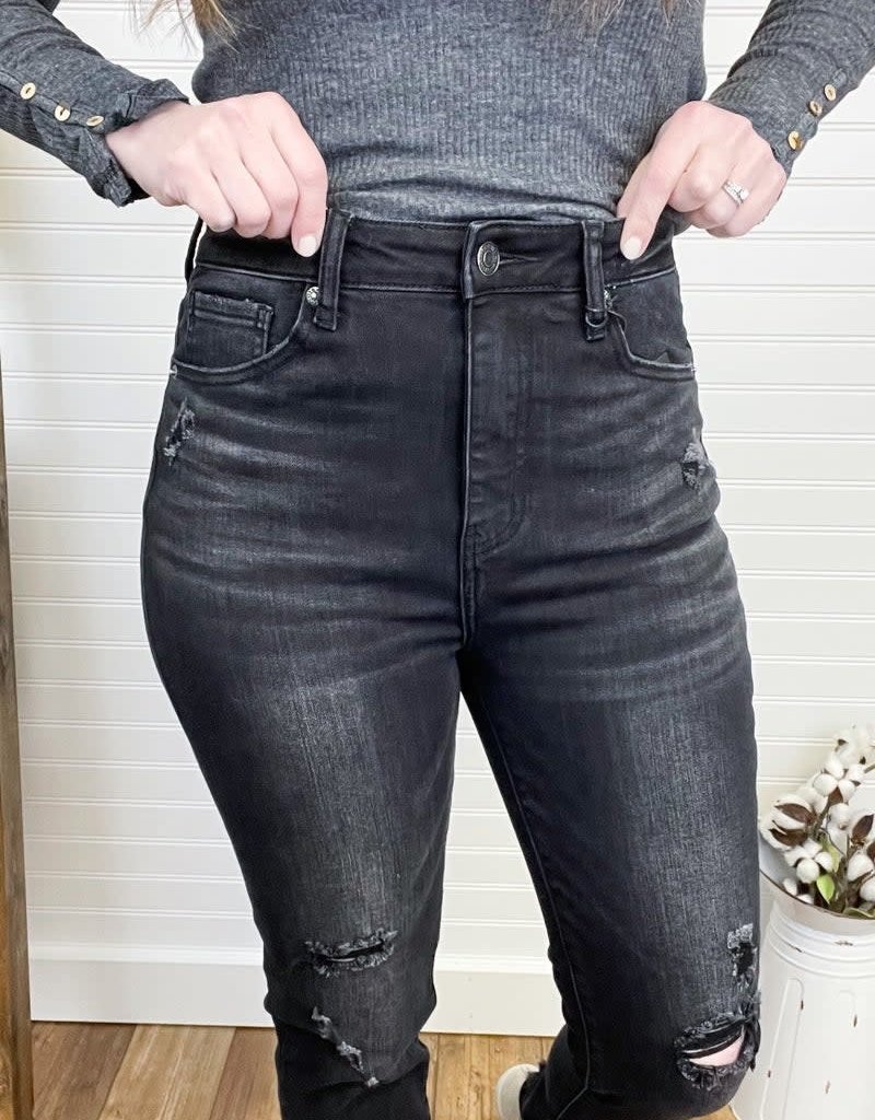 Risen Jeans Brielle Distressed Black Skinny Jeans