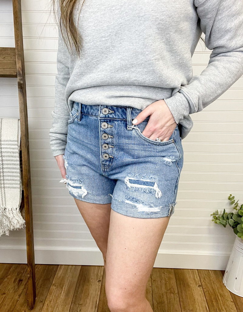 Ivy High Rise Cuffed Shorts - Light 