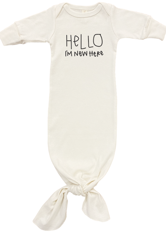 Tenth & Pine 'New Here' Infant Tie Gown (2 colors)