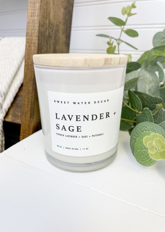 Lavender and Sage Soy Candle - 11oz