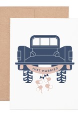 Ruff House Just Married Truck Greeting Card