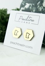 Peachtree Lane Minnesota Stamped Hexagon Earrings