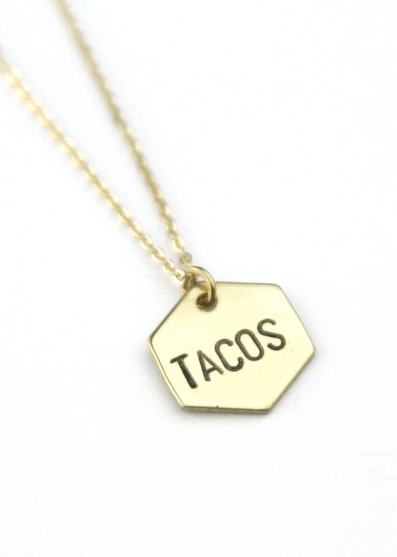 Peachtree Lane Tacos Hexagon Necklace