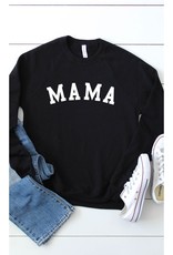 Varsity 'Mama' Graphic Sweatshirt - Black