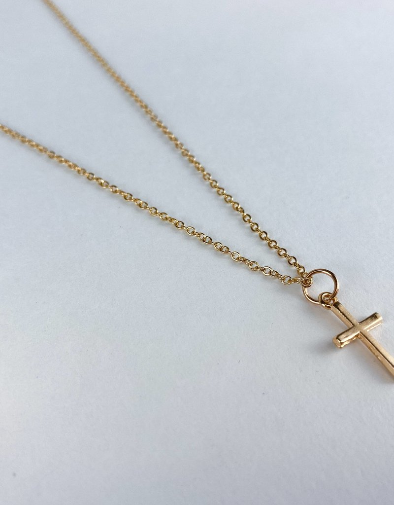 Gold Cross Layering Necklace