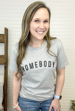 'Homebody' Graphic Tee - Heather Grey - FINAL SALE