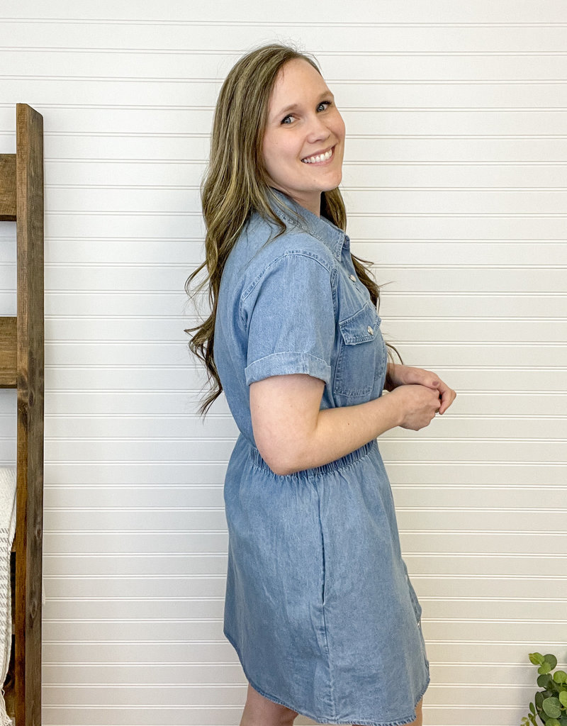 Loretta Denim Shirt Dress - Cedar 