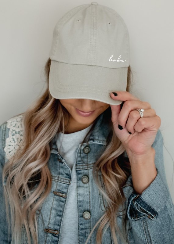 Oat Collective "Babe" Embroidered Baseball Hat - Stone