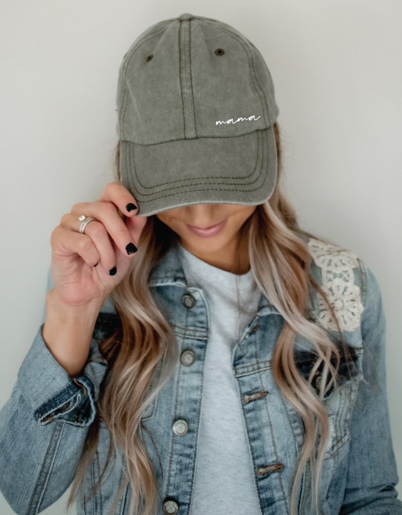 Oat Collective "Mama" Embroidered Baseball Hat - Olive