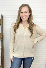 Be Cool Mirabel Henley Sweater - Ivory