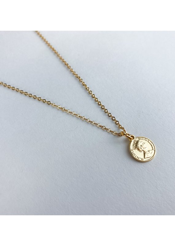 CECELIA Gold Coin Pendant Necklace