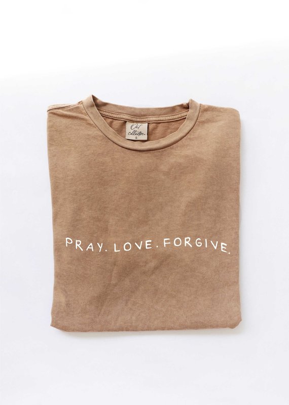 Oat Collective "Pray Love Forgive" Relaxed Graphic Tee - Toast