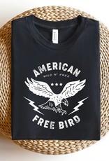 Olive and Ivory American Free Bird Graphic Tee - Black