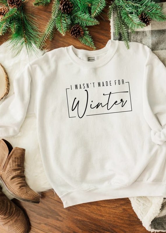 Olive and Ivory I wasn't Made For Winter Sweatshirt - White