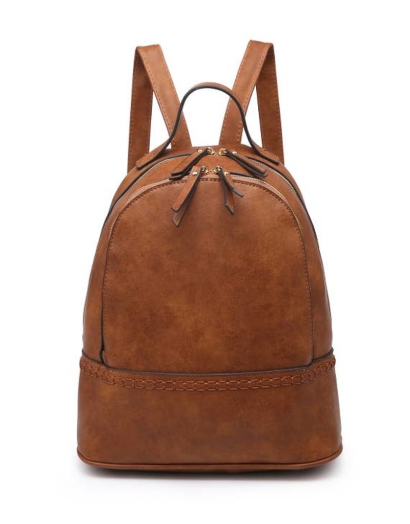 Marty Backpack w/Stitch Detail - Brown