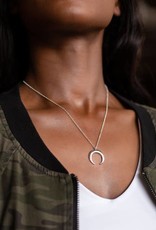 Horn Pendant Necklace - Silver