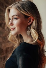 Oval Geometric Dangle Earrings - Silver