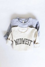Oat Collective "MIDWEST" Toddler Sweatshirt - Heather Dust