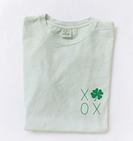 Oat Collective "XOXO Clover" Relaxed Graphic Tee - Sage