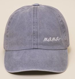 Fashion City "Mama" Embroidered Baseball Hat - Grey