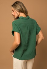 Gilli Mylah Button-Front Top - Green