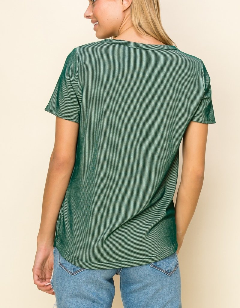 Staccato Susan Ribbed Tee - H Green