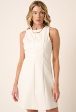 Mittoshop Asher Faux Stretch Leather Mini Dress - White