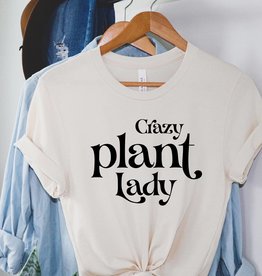 Olive and Ivory Crazy Plant Lady Graphic Tee - Cream
