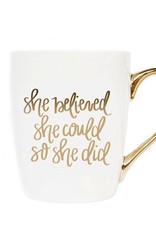 She Believed She Could So She Did - Gold Mug - 16 oz