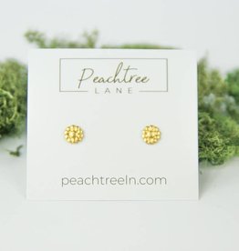 Peachtree Lane Teeny Tiny Daisy Brass Floral Earrings, Nickel-Free