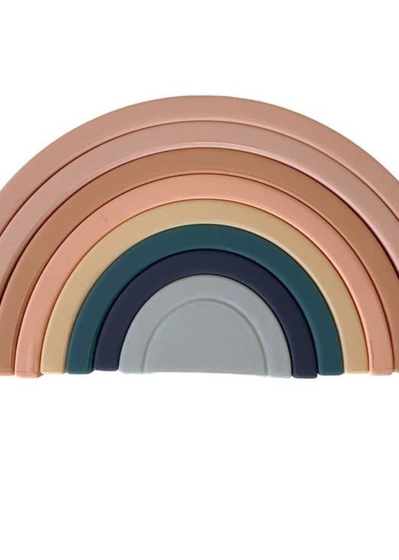 Chewable Charm Rainbow Silicone Stacker - Morning Sky