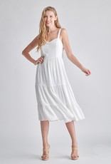 Be Cool Rosie Tiered Midi Dress - White