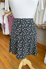Be Cool Olivia Floral Mini Skirt - Black