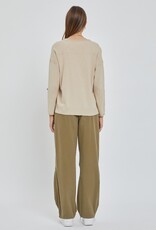 Betsy Button Detail Sweater - Oatmeal