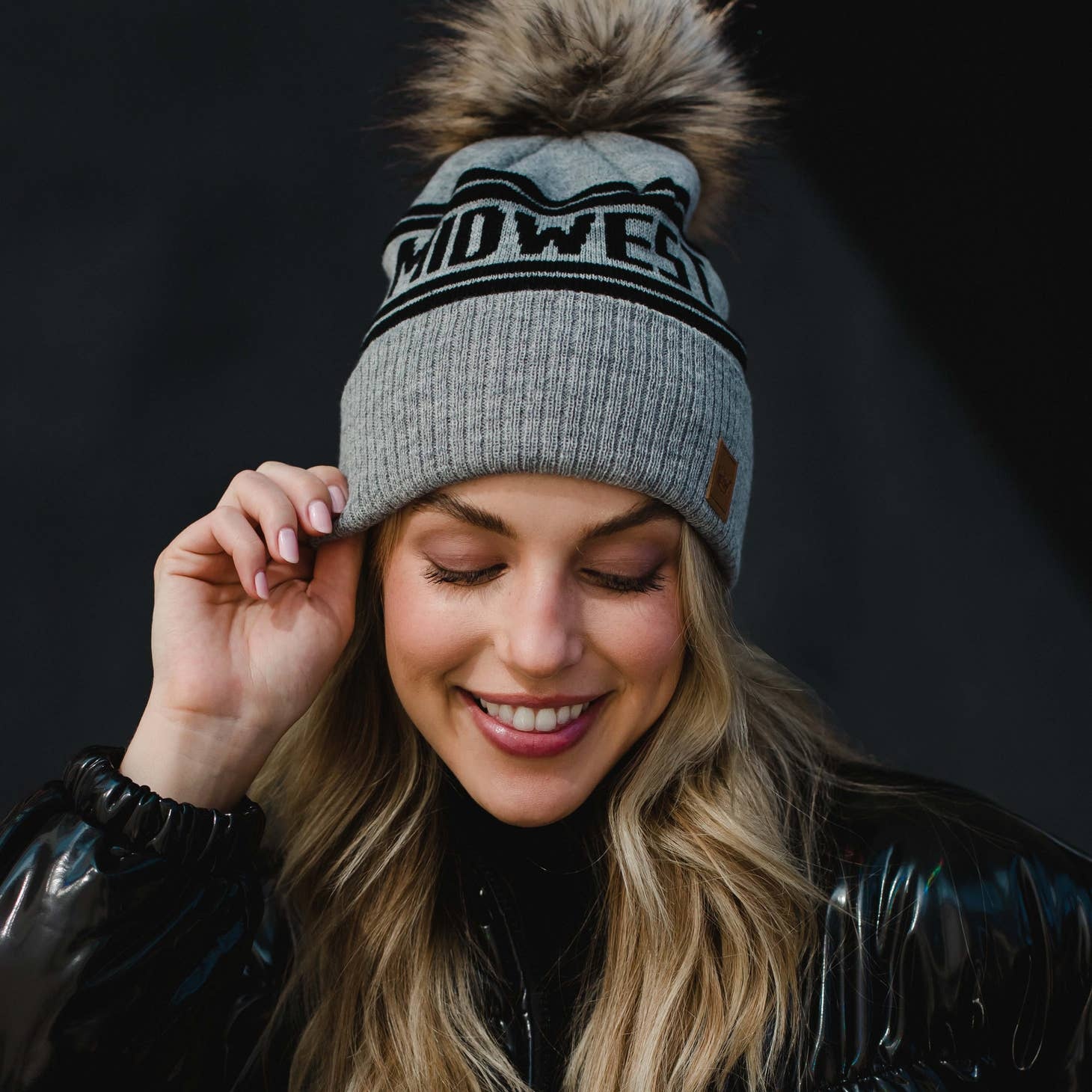 Pom Hat with Leather Patch – The Grater Good MN