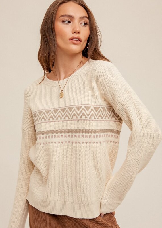 Apparel- Hem and Thread Square Neck Pointelle Sleeve Sweater White