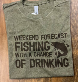 M.B. Paper Design Weekend Forecast Fishing Tee - Military Green