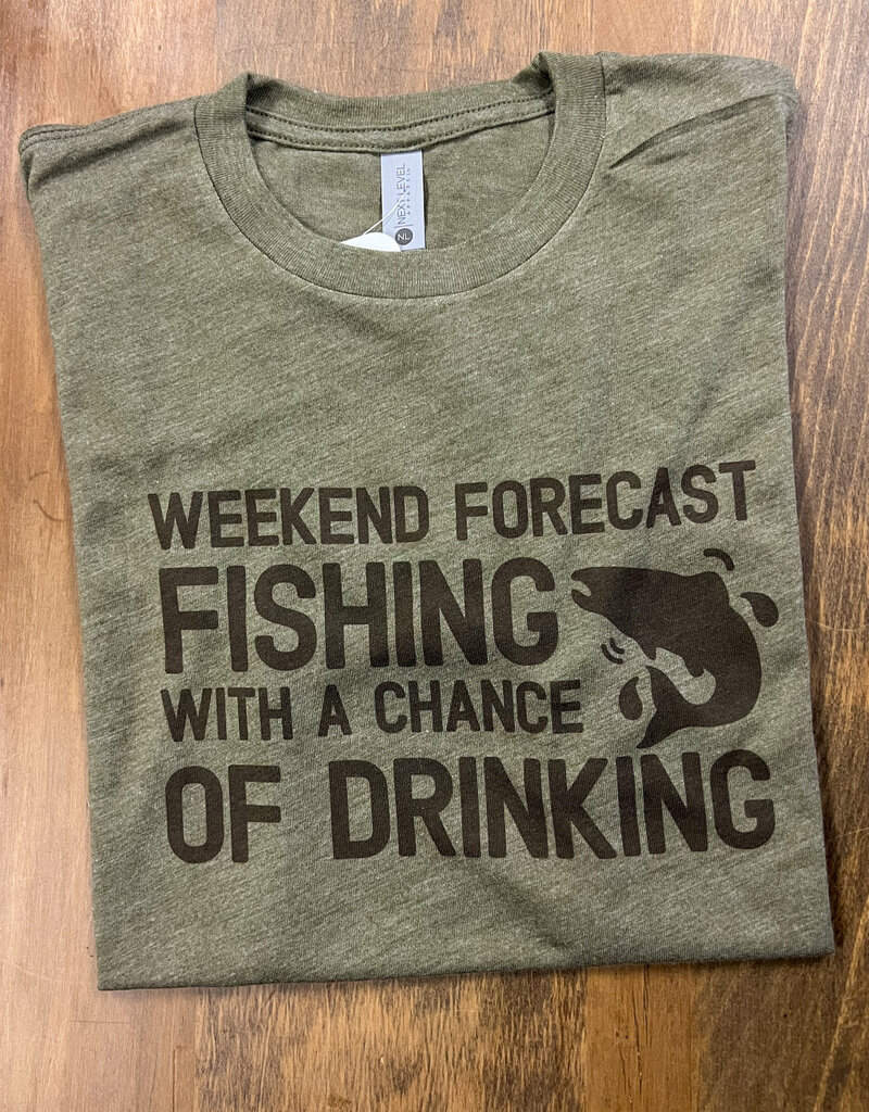 Weekend Forecast Fishing Tee - Military Green - Cedar & Sage Boutique