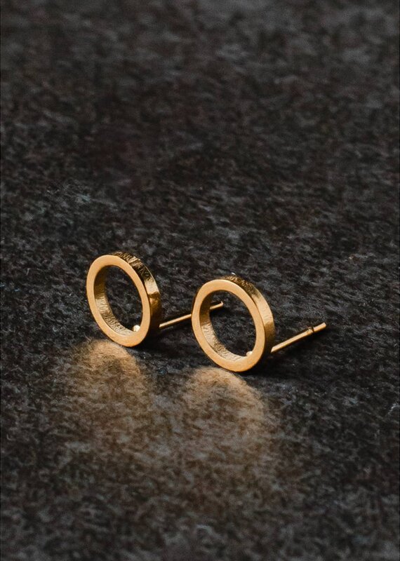 Panache Open Circle Stud Earrings - Gold