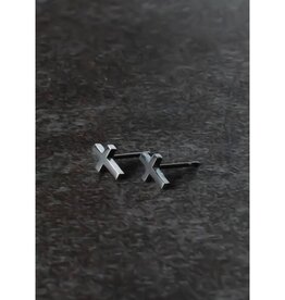 Panache Cross Stud Earrings - Silver