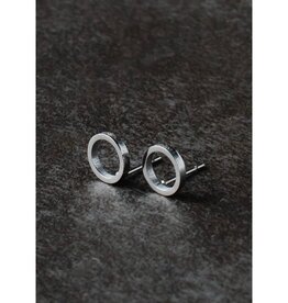 Panache Open Circle Stud Earrings - Silver