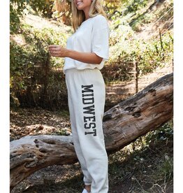 Oat Collective Midwest Graphic Sweatpants - Heather Dust