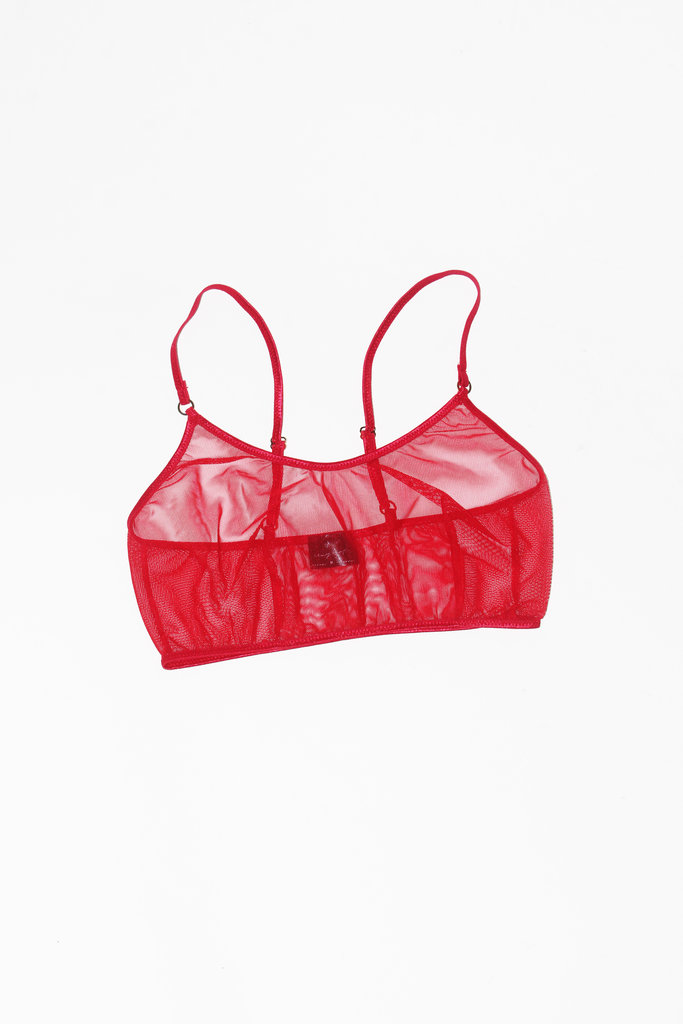 Stay Soft Stay Soft -  Full Bralette in Red Mesh
