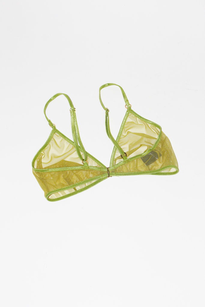 Stay Soft Stay Soft - Ayana Triangle Bralette in Avocado Green Mesh