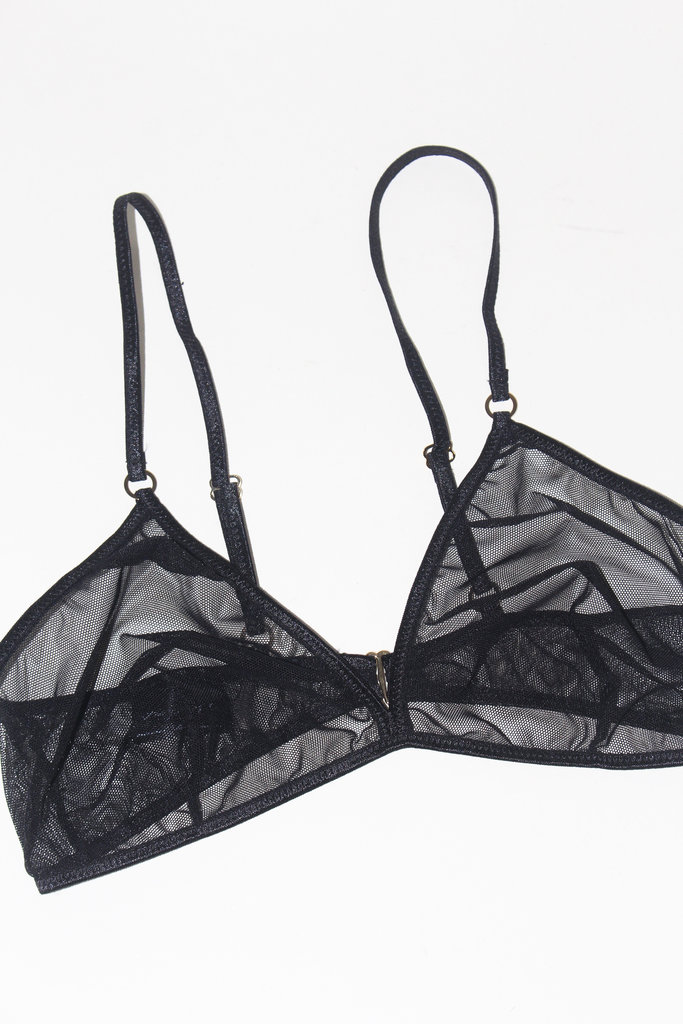 Stay Soft Stay Soft Triangle Bralette in Black Mesh