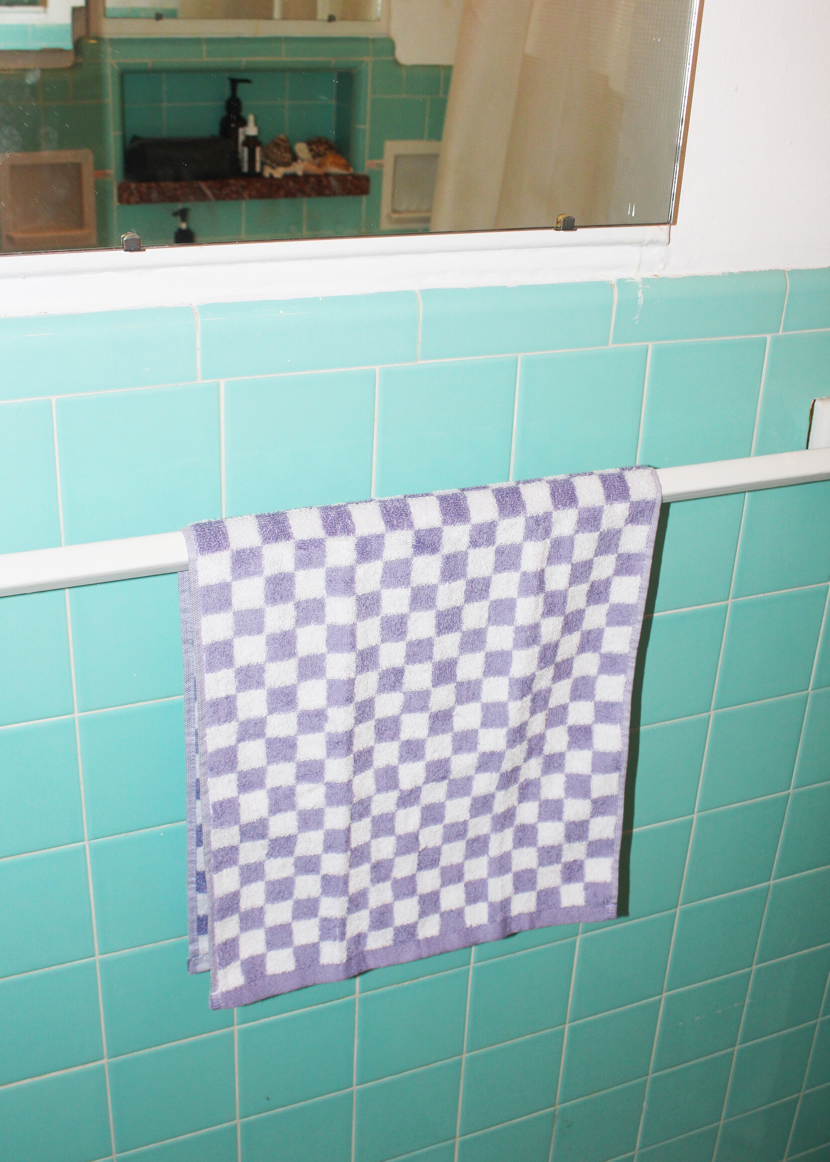 Purple Checkered Hand Towel