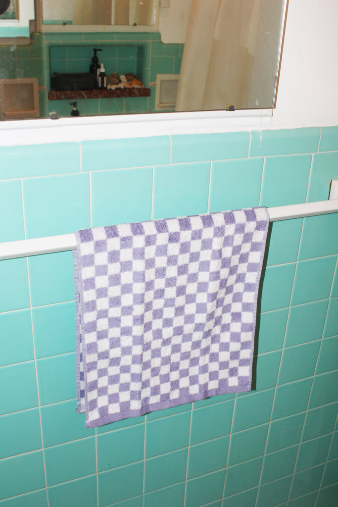 Purple Checkered Hand Towel