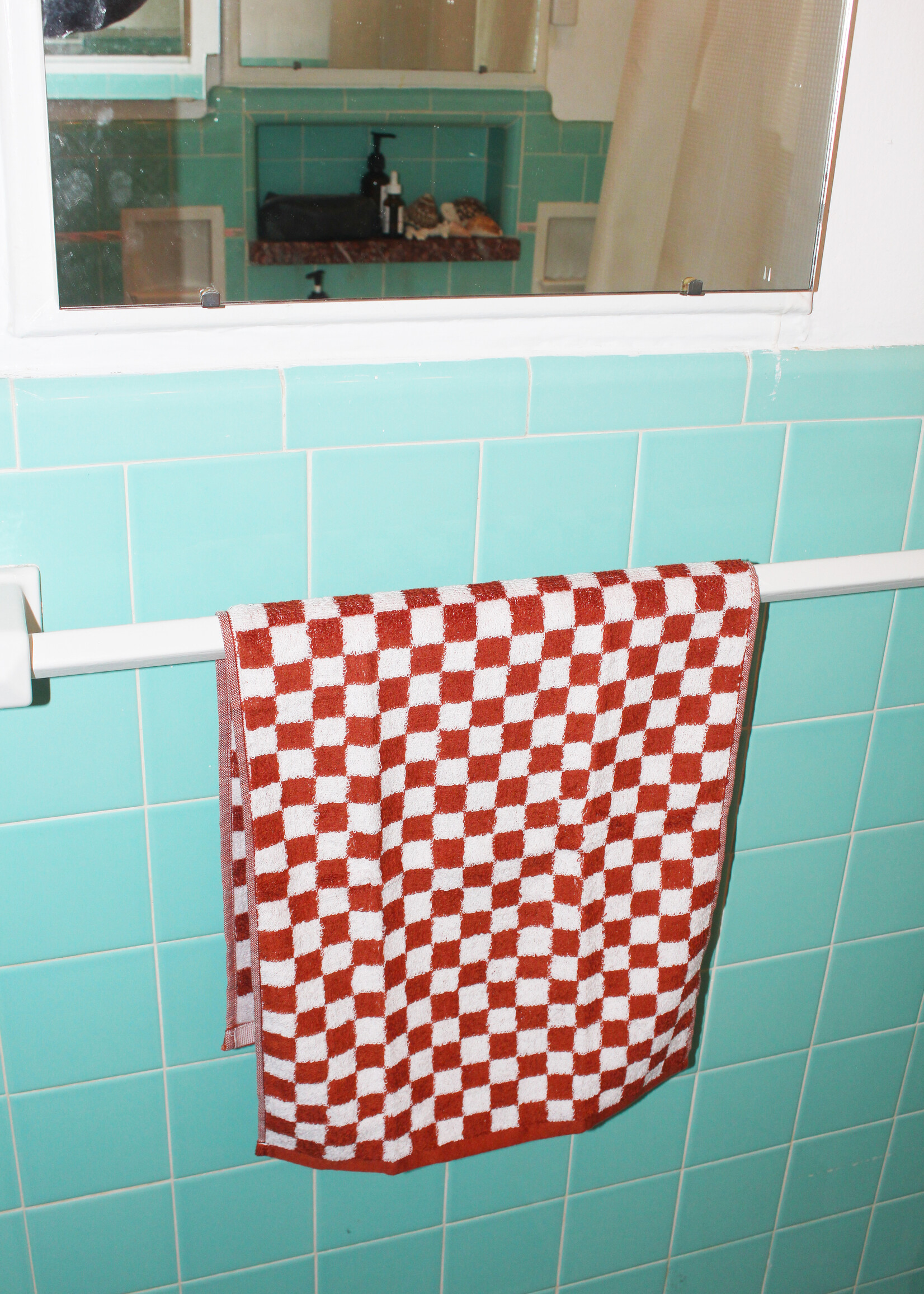 Red/Maroon Checkered Hand Towel